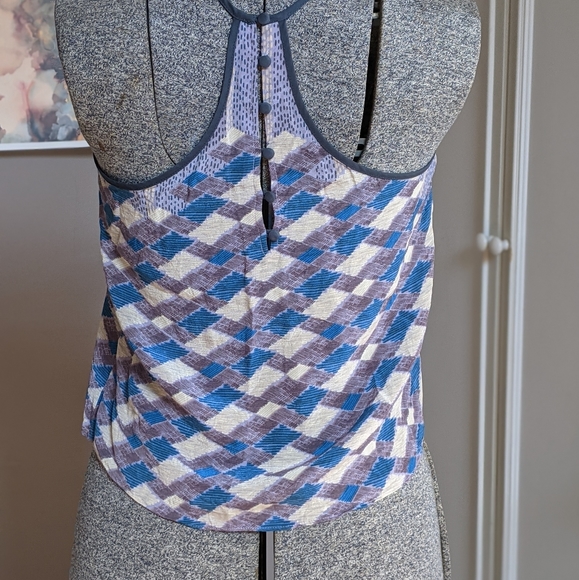 Kimchi Blue Urban Outfitters - Blue and purple flowy 100% silk tank top - Picture 4 of 7
